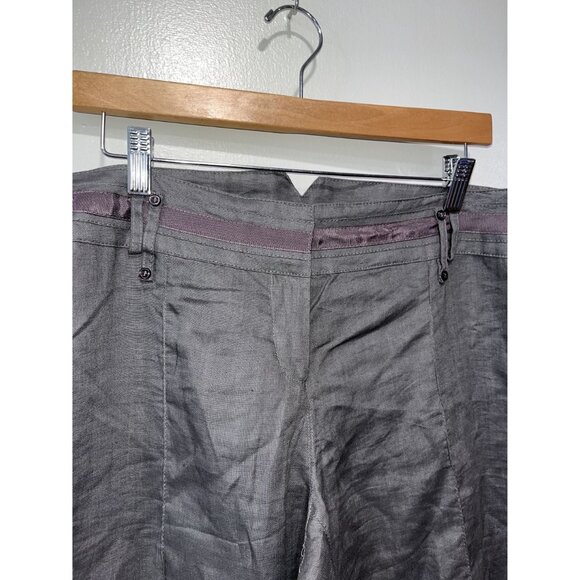 Promod Women's Grey Wide-Leg Linen‎ Blend Trousers, Size 16 - Picture 3 of 7
